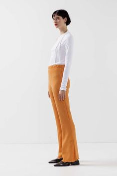 The Kylie - A comfortable high-waisted rib knit pant with a slight flare bottom. complete with a button closure and lettuce trim at the hem, perfect to lounge around in or dress up. Boot Cut Pants, Knit Pants, Lettuce, Boot Cut, Rib Knit, Dress Up, Lounge, High Waisted, Trim