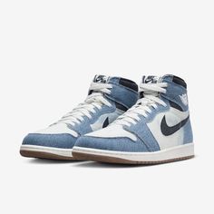 Brand: Air Jordan Model: Air Jordan 1 Retro High OG Nickname: 'Denim'Colorway: Summit White / Obsidian - Gum Medium BrownSKU: FQ2947-100Release Date: 06/15/2024 Jordan 1 Denim, Cdg Converse, Jordan Retro 4, Womens Air Jordans, Air Jordan 1 Retro High Og, Jordan 4 Retro, Air Jordan 1 Retro High, Air Jordan 3, Air Jordan 1 High