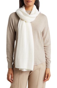 Keep stylishly toasty in this versatile featherweight cashmere scarf that doubles as a wrap. 32" x 80" 100% cashmere Dry clean Imported Cashmere Scarf, Nordstrom Rack, Scarf Accessory, Cashmere, Dry Clean, Nordstrom, Women Accessories, Free Shipping