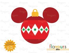 mickey mouse christmas ornament svg cut file