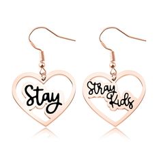 PRICES MAY VARY. SKZ Earrings - Stay Stray Kids Material – High Quality Stainless Steel; Hypoallergenic and allergy free, a simple and decent accessory would match your outfit perfectly. Perfect gift for SKZ Fans This items will come to you nicely packed in a velvet bag, which is strictly protected from any damage during transportation Cute Adjustable Earrings For Mother's Day, Trendy Hypoallergenic Heart Drop Earrings, Trendy Personalized Adjustable Earrings, Trendy Adjustable Earrings For Birthday, Trendy Hypoallergenic Heart Earrings For Gifts, Trendy Rose Gold Heart Earrings For Gift, Trendy Rose Gold Heart Earrings, Casual Rose Gold Jewelry For Gift, Trendy Personalized Earrings For Birthday