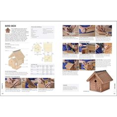 the instructions for building a birdhouse are shown in this brochure, which includes pictures