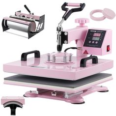 an image of a pink machine that is being used to make paper and other items