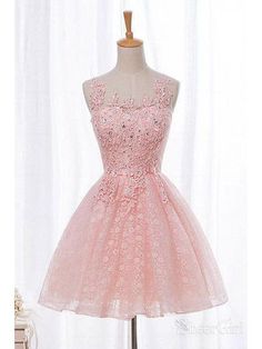 split Pink short lace homecoming dresses. It can be made in other colors,please contact us 1.Silhouette:A Line 2.Fabric:Lace 3.Embellishment: Lace Applique,Beads 4.Neckline: Scoop Neck 5.Sleeve: Cap Sleeve 6.Waistline:Natural 7.Hem-length:Knee Lenth 8.Back Details:Corset Back 9.Fully Lined:Yes 10.Built-In Bra:Yes 11.Boning:Yes 12.Picture Color: Pink Grey Prom Dress, Cute Homecoming Dresses, Dress With Corset, Pink Homecoming Dress, Dress Homecoming, Dresses Homecoming, Pink Prom, Lace Homecoming Dresses, Short Prom Dress