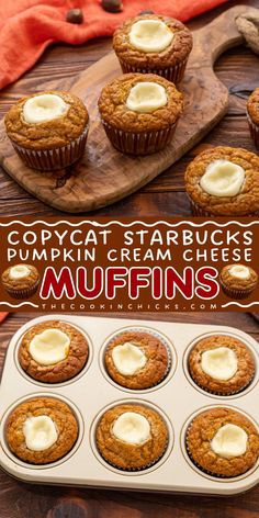 Try these sweet and fluffy Copycat Starbucks Pumpkin Cream Cheese Muffins! These muffins are easy to make and packed with flavor. It's cream cheese filling is perfect to satisfy you cravings. This simple pumpkin recipe is best for your Fall breakfast ideas and even for your holiday brunch food. Pumpkin Cheese Muffins, Pumpkin Cream Cheese Muffins Recipe, Starbucks Pumpkin Muffins, Starbucks Muffin Recipe, Cream Cheese Pumpkin Muffins, Starbucks Pumpkin Cream Cheese Muffins, Starbucks Muffins, Pumpkin Cream Cheese Muffins, Savory Pumpkin Recipes