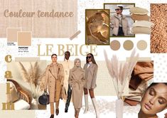 the collage shows different colors and styles of clothing, accessories, and fashion items