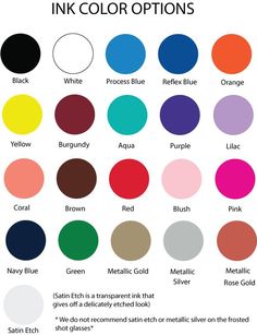 the color chart for ink colors