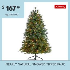 a christmas tree with lights on it and the price is $ 16 99 reg $ 40 00