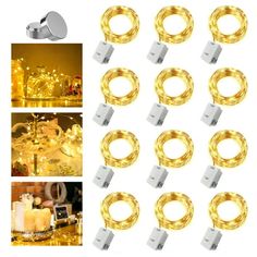 10x led christmas lights with remote control for home decor and decorationating, gold