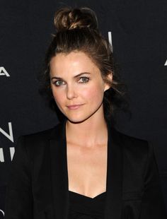 Keri Russell Hair, Messy Bun Updo, Cute Hairstyles Updos, Bun Updo, Frizz Free Hair, Bun Hairstyles For Long Hair, Hair Updo