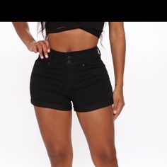 Brand New Shorts From Fashion Nova Super Stretchy And Soft Size 9 Fashion Nova Shorts, Cuffed Denim Jeans, High Rise Denim Jeans, Stretch Denim Shorts, Ripped Denim Shorts, Pocket Shorts, High Rise Denim Shorts, Cut Off Jeans, Fashion Nova Jeans