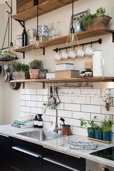 the kitchen is clean and ready to be used as a place for cooking or drinking