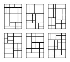 four different squares are shown in black and white