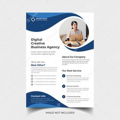 a blue and white business flyer template