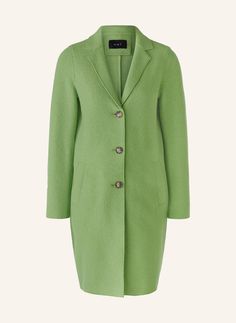 oui Wollmantel in grün Classic Coats, Boiled Wool, Blazer, Wool, Clothes For Women, Green, Clothes