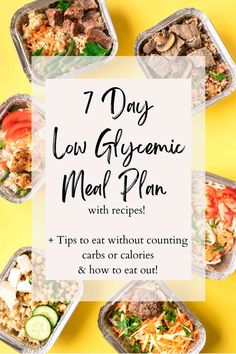 A low glycemic diet is essential for healthy blood sugar levels and sustaining energy, and this meal plan is a great tool to jump-start the lifestyle. Low Glycemic Meal Plan, Hypoglycemic Diet, Best Diet Foods