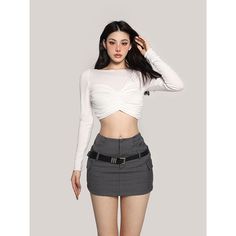 Age: 18-24 years oldSize: S M LPattern: Solid colorStyle: CommutingCommuting: Korean versionWaist type: High waistColor classification: dark graySKU: X23Q6555Skirt type: Hip skirtYear Season: Spring 2023Skirt length: Short skirtSilhouette: Type AMaterial composition: Other materials High Waist Fitted Gray Skort, Fitted High Waist Gray Skort, Gray Fitted High Waist Mini Skirt, Trendy High Waist Gray Skort, Chic High-waist Gray Mini Skirt, Chic High Waist Gray Mini Skirt, Trendy High Waist Gray Mini Skirt, Slim Waist, Types Of Skirts