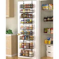 Please measure the width of your door before purchasing to see if it can fit a 12.2"W shelf. Our 9-Tier over the door pantry organizer is designed to make the most of your storage space, allowing you to store more items in a smaller area such as spice and some jars. Perfect for small kitchens or those with limited storage space. Made with high-quality, durable metal, our pantry organization can withstand the weight of heavy cans and jars, keeping your items secure and preventing them from falling off. It’s your home organization and kitchen essentials. Not just for storage pantry items, our organizer can be used to store a variety of household items such as cleaning supplies, toiletries, and shoes. This makes it a versatile storage solution for any room in your home. You will get 3 large s Door Pantry Organizer, Organizer Pantry, Tiny Pantry, Pantry Door Organizer, Wall Spice Rack, Hanging Spice Rack, Organiser Cucina, Hanging Basket Wall, Pantry Organizer