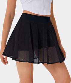 Skirt A Line, Pleated Tennis Skirt, Skirt Pleated, Leg Work, Mesh Skirt, Line Skirt, Flare Leggings, Squat Proof, Mesh Design