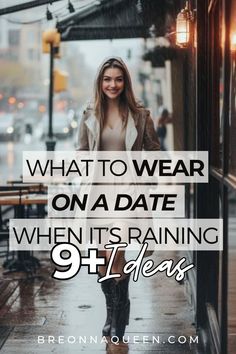 Achieve an effortlessly cool look for your rainy date night with these 9 outfit ideas. This blog post showcases laid-back yet stylish ensembles that are perfect for wet weather, helping readers look fashionable without trying too hard. #EffortlessCool #RainyDateStyle #CasualChic Rainy Day Lunch Date Outfit, Rainy Bar Outfit, Rainy Dinner Outfit, Cold Rainy Day Outfit Work, Rainy Day Outfit For Work Winter, Rainy Date Outfit, Rainy Night Outfit, Rainy Day Date Outfit, Humid Weather Outfit