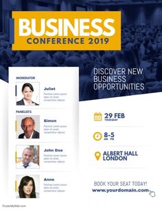 the business conference flyer is shown