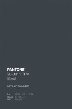 an advertisement for pantone's new line of metallic shimmers