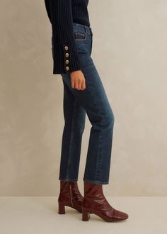 Super Slim Crop Jean | ME+EM Ankle Sleeve, What To Wear Today, Button Sweater, Kick Flares, Slim Pants, Black Skinnies, Fall Wardrobe, Stretch Jeans, Cropped Jeans