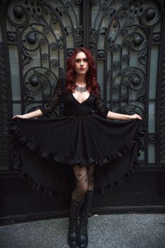 Victorian gothic dress, ruffled skirt, made of lace and high quality jersey. The dress will be made according to customer's measurements. Gothic Fitted Dress With Lace Sleeves, Gothic Ruffled Dress For Night Out, Gothic Lace Dress For Halloween, Gothic Dresses With Ruffles For Night Out, Witchy Halloween Dress With Lace Trim, Halloween Night Out Dress With Lace Trim, Halloween Witchy Dress With Lace Trim, Halloween Lace Dress With Lace Trim, Halloween Night Out Ruffled Dress