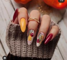 Minimal Nails Art, Fall Gel Nails, Acrylic Nails Coffin Short, Fabulous Nails, Floral Nails, Manicure E Pedicure