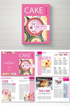 the cake magazine is open and ready to be used as a brochure or book