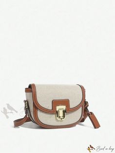 Bird in Bag - Leather Saddlebag with Metal Flap Closure. Beige Flap Bag With Gold-tone Hardware, Brown Flap Bags With Metal Hardware, Chic Brown Saddle Bag With Metal Hardware, Beige Saddle Shoulder Bag With Detachable Strap, Trendy Saddle Bag With Gold-tone Hardware For Everyday, Travel Baguette Satchel Bag With Metal Hardware, Travel Satchel Baguette Bag With Metal Hardware, Daily Use Saddle Shoulder Bag With Gold-tone Hardware, Satchel Baguette Bag With Metal Hardware For Travel