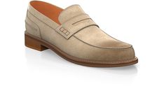 Men`s Penny Loafers are handcrafted by individual order. Upper material is made by suede. Insole and lining materials - leather. Your new shoes will be handcrafted especially for you and delivered for free to your home or office in 1-2 weeks. Included option for free return and remake if the shoes do not fit.Only now all this is available at an exclusive price of $184.00.Proceed with you order now. Formal Beige Slip-ons With Leather Sole, Luxury Suede Slip-ons For Galas, Semi-formal Suede Tassel Loafers With Round Toe, Elegant Calf Leather Slip-ons With Suede Lining, Casual Suede Leather Shoes For Semi-formal Occasions, Semi-formal Leather Shoes With Suede Lining And Almond Toe, Semi-formal Suede Moccasins, Classic Suede Moccasins With Round Toe, Semi-formal Suede Leather Shoes With Stitched Sole