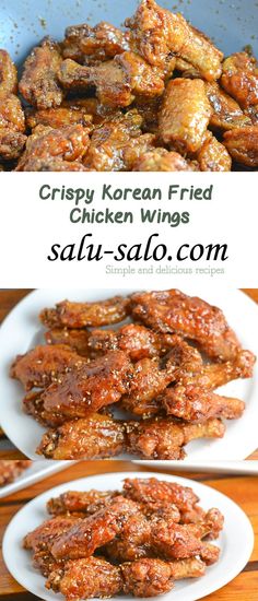 crispy korean fried chicken wings with salt and pepper