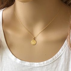 14k Solid Gold Disk Goat Pendant Charm Necklace Metal: 14k Solid Gold (Stamped 14k) Length: 16"-18" Adjustable Pendant: With Bale 19 X 11 Mm . Est. Weight: 2.37 Grams Brand New With Box #7250 Elegant 14k Gold Hallmarked Coin Necklace, Stamped 14k Round Pendant Charm Necklaces, 14k Yellow Gold Initial Pendant Coin Necklace, Dainty 14k Gold Coin Necklace In Yellow Gold, Dainty 14k Yellow Gold Coin Necklace, 14k Yellow Gold Coin Necklace In Fine Jewelry Style, 14k Yellow Gold Coin Necklace, 14k Yellow Gold Coin Necklace Fine Jewelry, 14k Stamped Yellow Gold Coin Necklace Gift