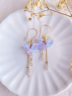 Enchanted Forest Earrings, Fairycore Jewelry With Matching Earrings For Gift, Handmade Fairycore Earrings For Gift, Fairycore Earrings For Pierced Ears As A Gift, Fairycore Ear Wire Earrings As Gift, Handmade Fairycore Dangle Earrings, Fairycore Dangle Earrings With Ear Wire, Handmade Dangle Earrings In Fairycore Style, Fairycore Drop Earrings For Jewelry Making