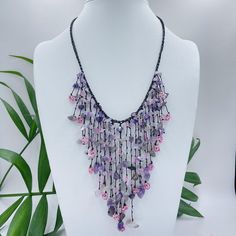 Big bold chunky multi strand handmade necklace. Amethyst beaded statement jewelry gift for women. You can wear this  purple gemstone jewelry day or evening. Fits perfectly into shirts or summer dresses This necklace can make even an everyday dress stunning. It will be the perfect gift for yourself and a wonderful woman around you. While designing my necklaces, I pay attention to multi-purpose use. It can be used for casual evening or wedding, it's up to you and your choices .  For wife, mother, Evening Fits, Multicolor Beaded Amethyst Necklaces, Formal Multi-stone Amethyst Necklace, Purple Gemstone Jewelry, Multicolor Beaded Amethyst Necklace, Formal Multi-stone Amethyst Necklaces, Elegant Purple Multi-strand Beaded Necklaces, Everyday Dress, Necklace Amethyst