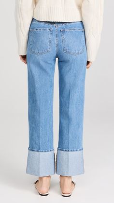 Veronica Beard Jean Dylan High Rise Straight Leg Jeans | Shopbop Spring Cropped Leg Jeans With Welt Pockets, Denim Blue Cropped Jeans With Straight Hem For Work, Spring Denim Jeans With Button Cuffs, Medium Wash Denim Jeans With Button Cuffs, Straight Leg Denim Jeans With Button Cuffs, Denim Bottoms With Button Cuffs Straight Leg, Spring Straight Leg Jeans With Button Cuffs, Straight Leg Jeans With Button Cuffs For Spring, Spring Mid-rise Jeans With Button Cuffs