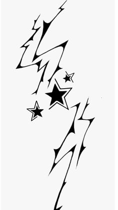 an artistic black and white drawing of stars