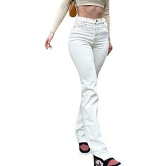 F00029608-102 Chic White Stretch Flare Jeans, Casual Slim Fit Wide Leg Pants, Trendy White Fitted Flare Jeans, Casual Wide Leg Slim Fit Pants, Trendy Fitted White Flare Jeans, Trendy White Stretch Flare Jeans, Casual Beige Flare Jeans For Summer, White Fitted Wide Leg Flare Jeans, Fitted Wide-leg White Flare Jeans