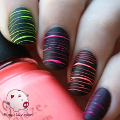 Unghie Sfumate, Nail Swag, Neon Nails, Cute Nail Art, Nail Art Galleries, Cute Nail Designs