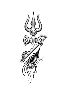 a black and white drawing of a pen with a demon head on it's side