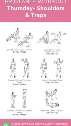 the printable workout poster shows how to do exercises