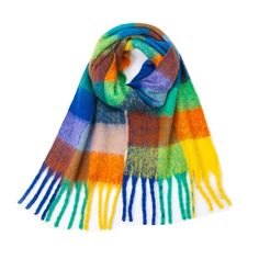 PRICES MAY VARY. MATERIAL - 100% high quality acrylic with cashmere feeling, extremely cozy, skin-friendly and lightweight, keep you warm in cold weather; No pilling; No scratchy to skin SIZE - 84.6"x13.8" with tassels,The winter scarfs is soft, medium weight, wrap the oversized scarf freely around any outfit and it will keep you warm all day long DESIGN FEATURE - Fashion plaid pattern, vibrant colors to choose, bring you a colorful winter; Plaid scarves are never out of style, match all the out Colourful Scarf, Mohair Scarf, Big Scarf, Polyester Scarf, Checked Scarf, Christmas Outfits, Womens Cashmere, Fringe Scarf, Wrap Scarf