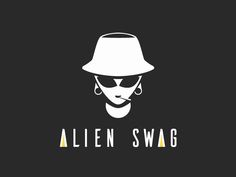 the logo for alien swag, which features an image of a person wearing sunglasses and a