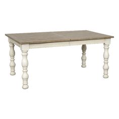 a wooden table with two legs and a square top on an isolated white background,