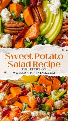 sweet potato salad recipe with apples, cranberries and pecans