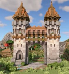 an image of a castle in minecraft