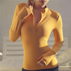 Material: Polyester, Spandex Sleeve Length: Full Fit: Fits true to size, take your normal size Fabric Type: Knitted, Breathable, Quick Dry Feature: Item Type: Shirts Model: Solid Thumb Hole Fitted Gym Top Shirts Color: Black, Blue, Yellow, Pink, Purple, Green Thumb Hole Shirts, Womens Athletic Outfits, Yoga Shirt, Yoga Top, Gym Tops, Sleeves Clothing, Fitness Yoga, Yoga Shirts, Gym Shirts