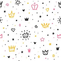 seamless pattern with crowns and stars on a white background stock photo, images and royalty