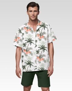 Our men's short sleeve button up shirt is the perfect addition to your summer wardrobe. Made from lightweight, breathable fabric, this shirt offers a regular fit that's ideal for casual outings, the beach, on vacation, or attending a party, this comfortable shirt will keep you cool and stylish. KEY FEATURES ⬥ Regular fit: Comfortable and flattering silhouette. ⬥ Lightweight fabric: Breathable and cool to wear. ⬥ Casual style: Perfect for everyday wear. ⬥ Side slits: Provides added comfort and movement. ⬥ Durable construction: Ensures long-lasting wear. ⬥ Versatile: Suitable for various occasions. PRODUCT SPECIFICATIONS ⬥ Fabric composition: 95% Polyester, 5% Spandex ⬥ Care instructions: machine wash cold (max 40℃ or 104 non-chlorine, iron with cover ⬥ Available in sizes S-5XL SIZE CHART (a Cabana Beach, Fits With Shorts, Pool Parties, Mens Casual Outfits, Collar Shirt, Tropical Floral, Short Sleeve Button Up, Beach Days, Mens Swimwear